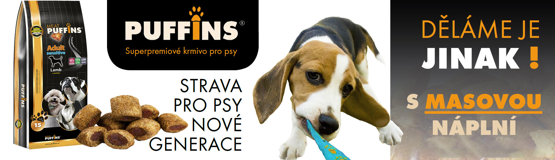 PUFFINS s masovou náplní